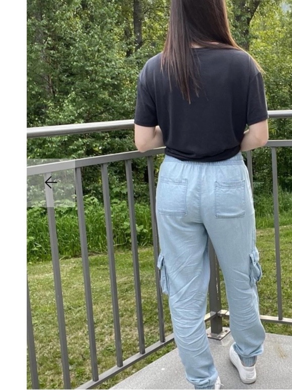 Light Blue Cargo Jogger Pants for Women silver jeans co